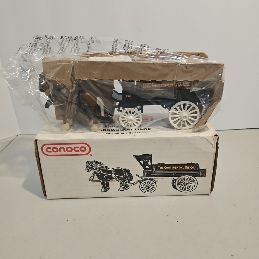 Conoco Horses & Tankwagon Diecast Bank The Continental Oil Co. Ertl